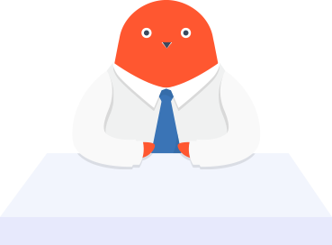 A bird sitting at a table wearing a suit